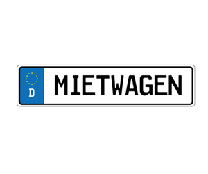 Mietwagenschild