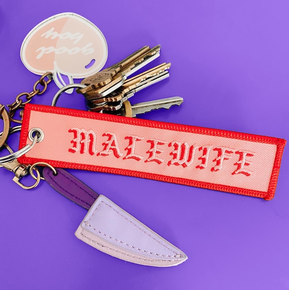Malewife Embroidered Keychain | Etsy