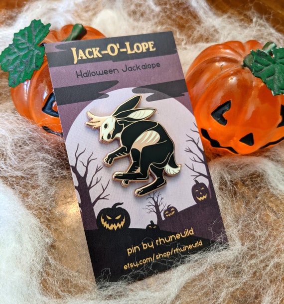 Jack-o'lope Halloween Jackalope Hard Enamel Pin | Etsy