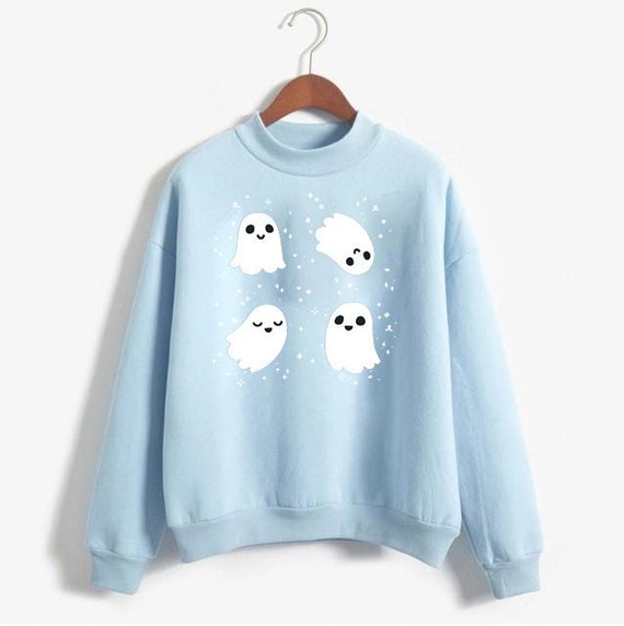 Kawaii Ghost Sweatshirt Cute Ghosts Sweater Kawaii Halloween - Etsy