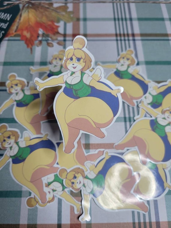 Thicc-abelle Glossy Sticker  Isabelle  Animal Crossing | Etsy