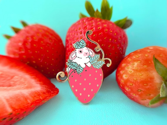 Strawberry Bunny Enamel Pin Strawberry Pin Rabbit Pin Bunny - Etsy Australia