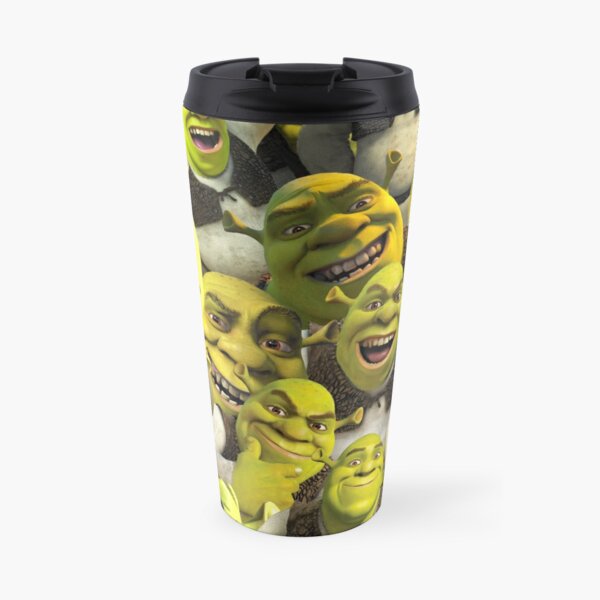 Shrek Collage  Travel Coffee Mug by Lucy Lier
