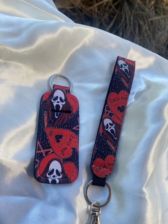 Valentines Keychain Horror Keychain Lip Balm Holder Set | Etsy