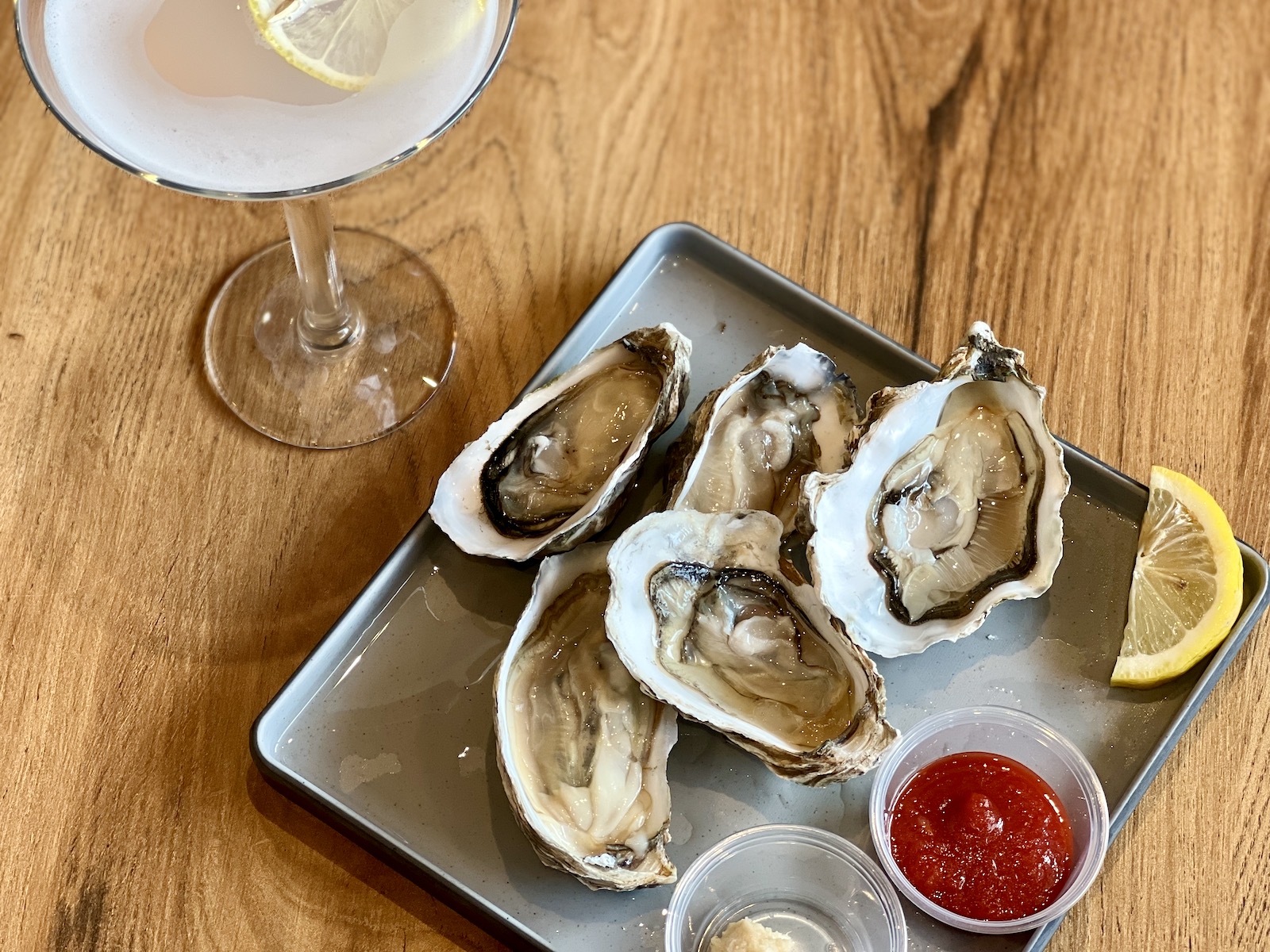 Half-shell oysters