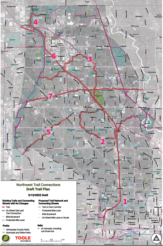 A map highlighting possible trail extensions.