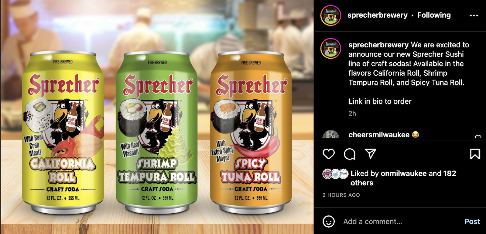 New Sprecher sushi sodas