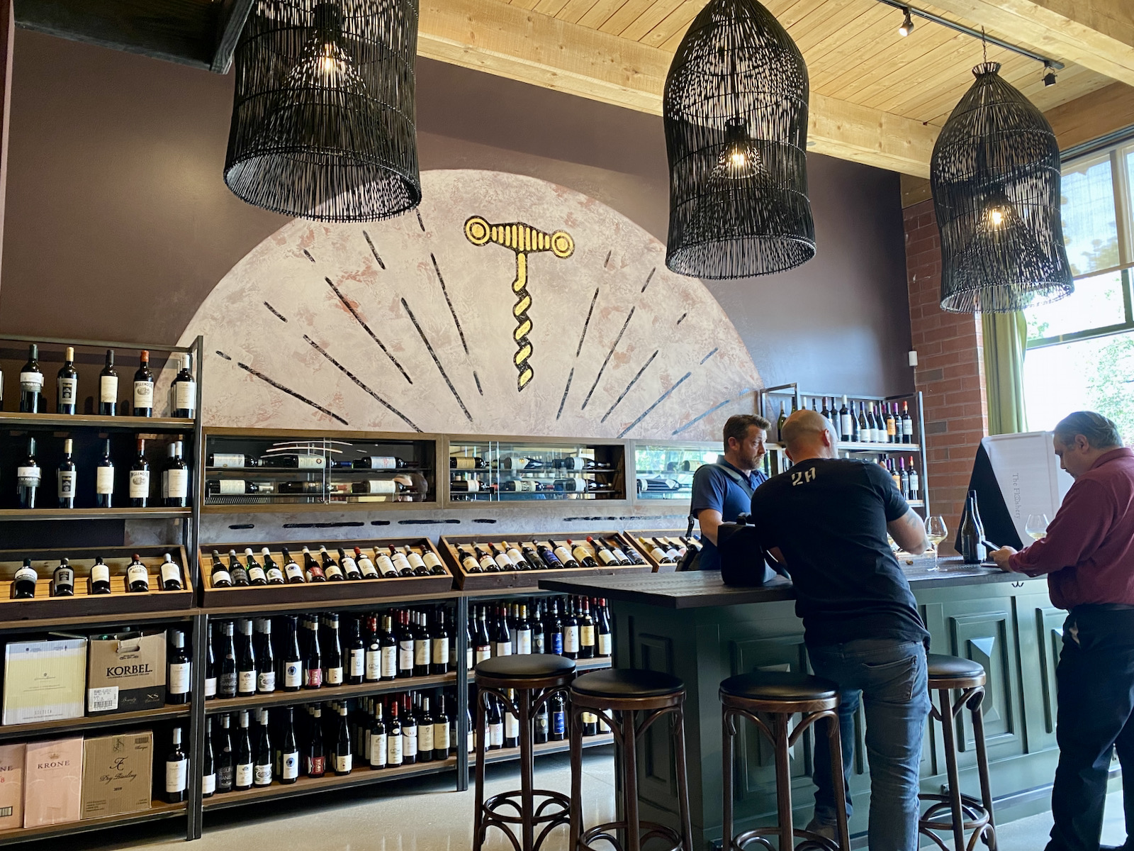 Tasting table in wine library