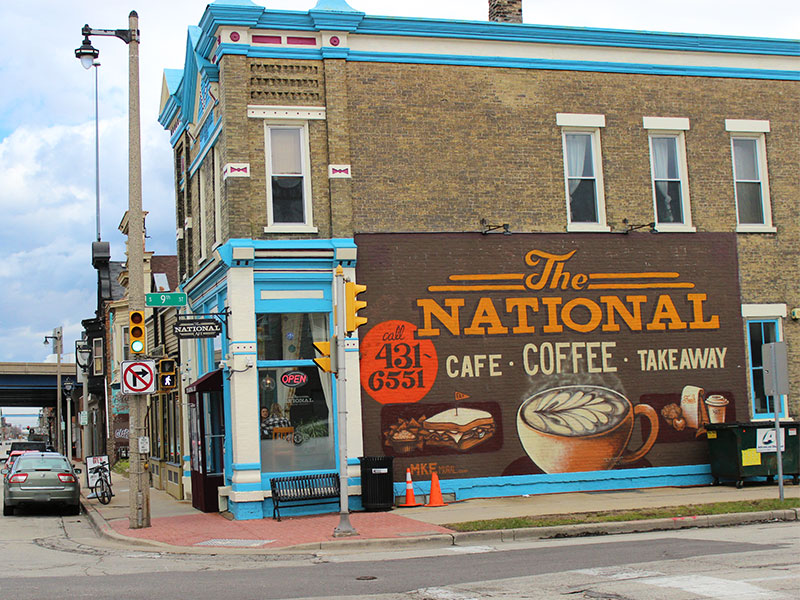 The exterior of The National Cafe