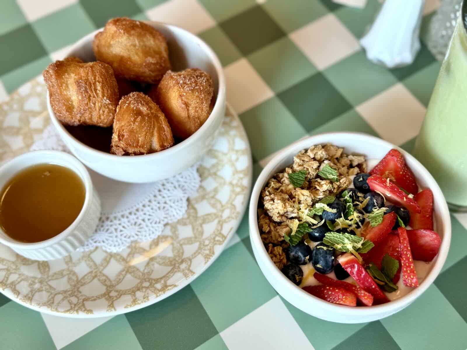 Croissant beignets and Parfait