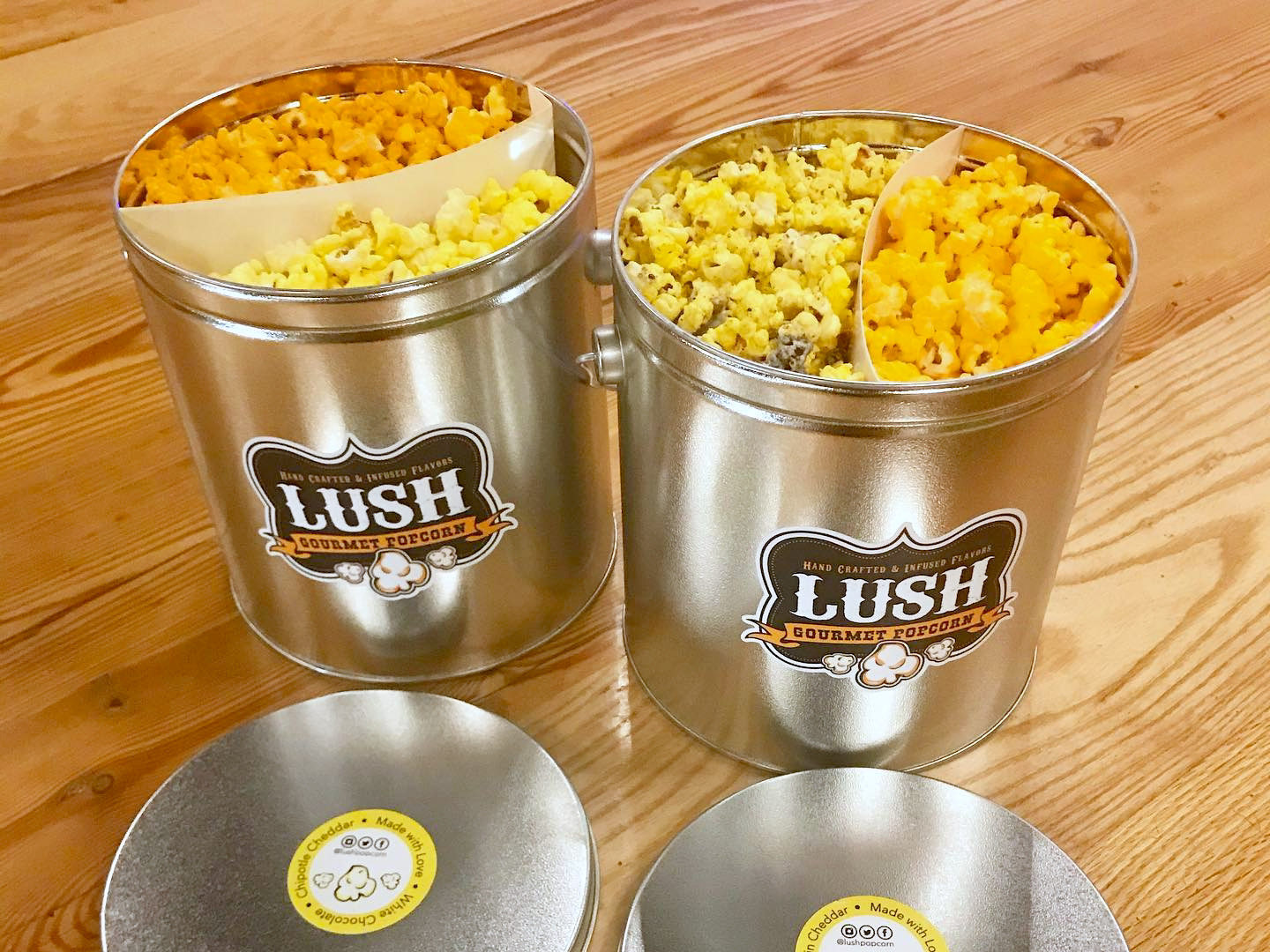 Lush popcorn tin