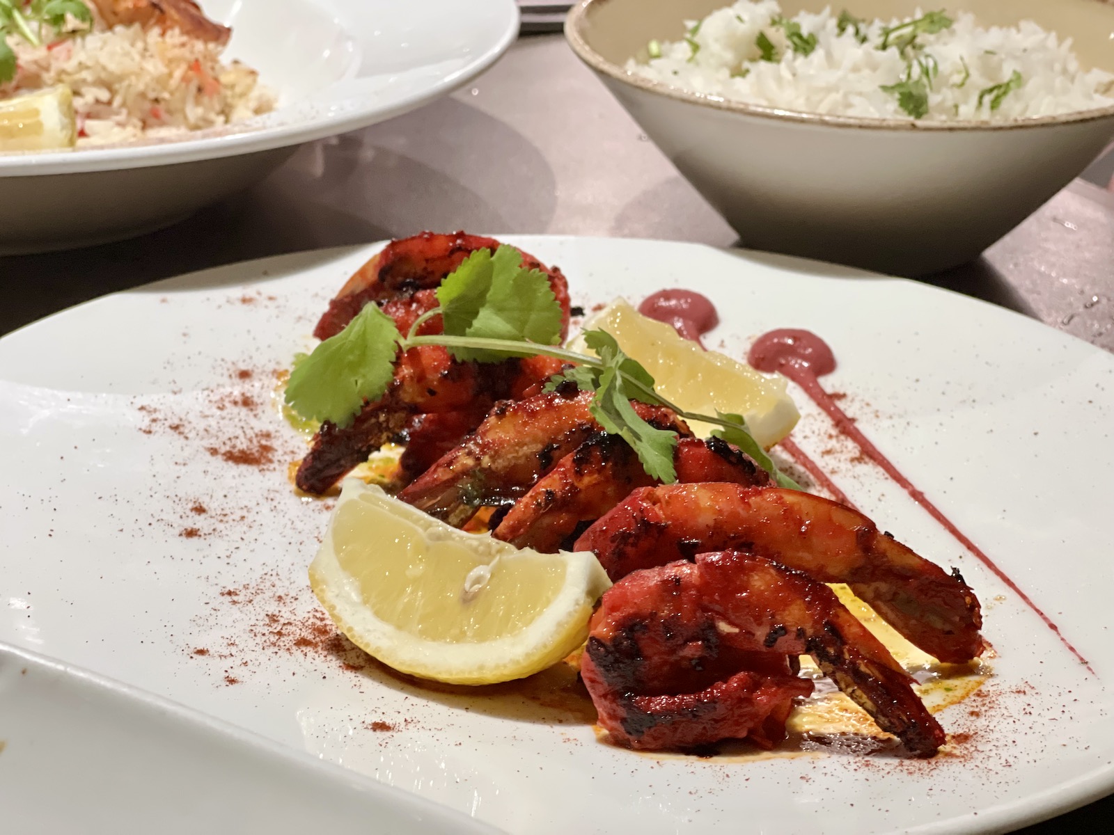 Tandoori shrimp at Habb