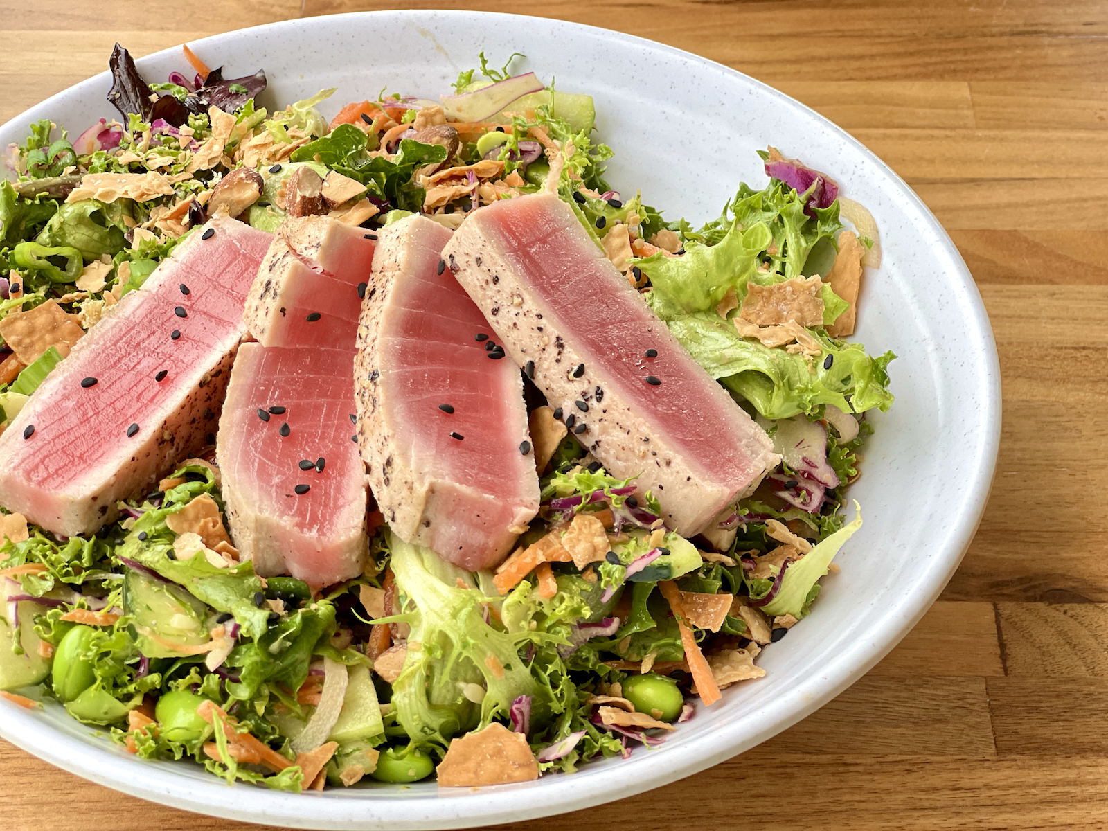 Sesame Chopped Salad with seared Ahi tuna