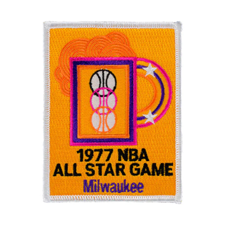 1977 NBA All-Star Game Logo. Milwaukee, WI. (detail from ticket