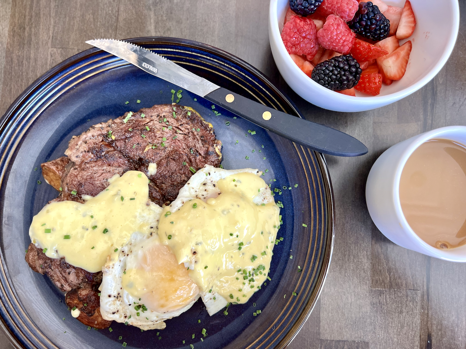 Steak and eggs at LP
