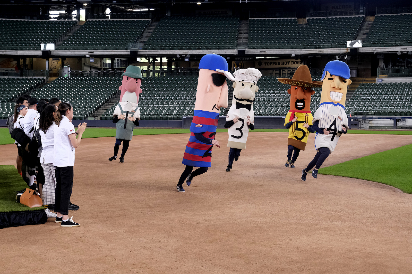 Racing Sausages at American Family Field during Top Chef