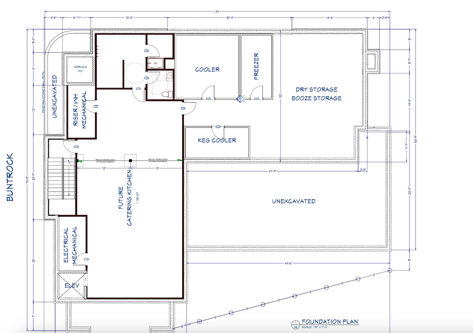 Commercial kitchen drawn plan