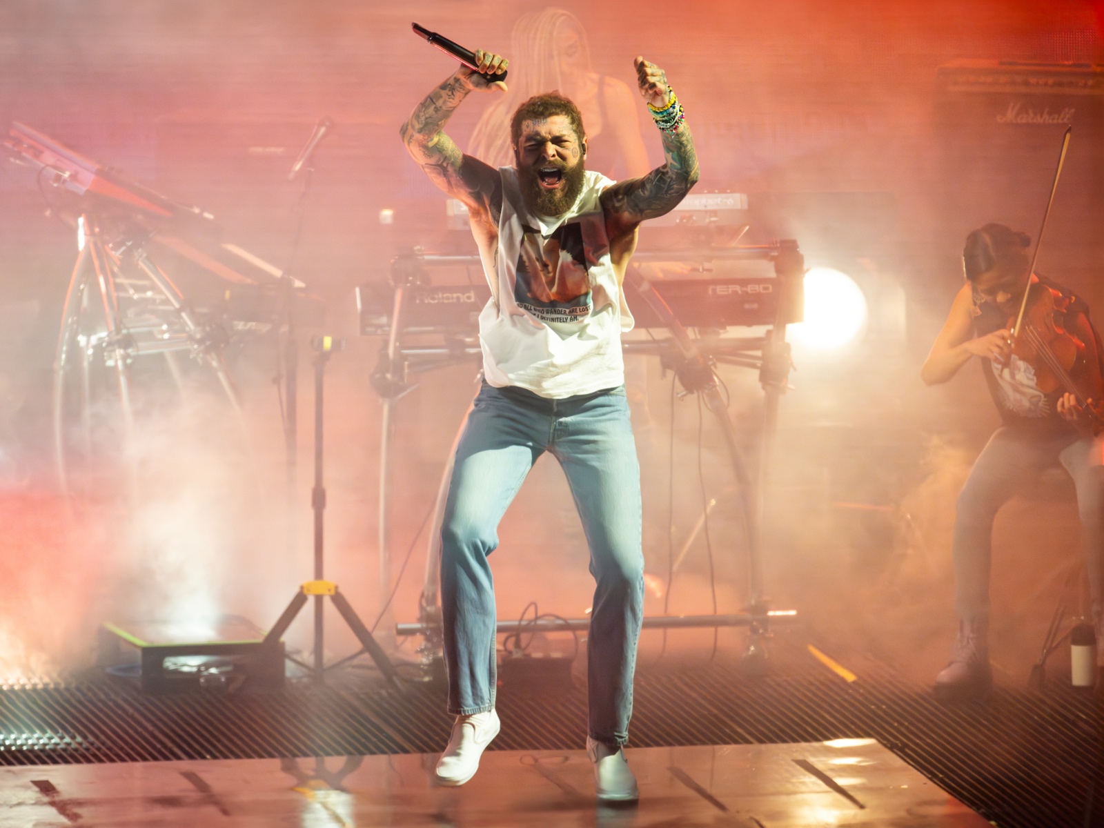 With rockstar vibes & golden retriever energy, Post Malone rocked Alpine  Valley