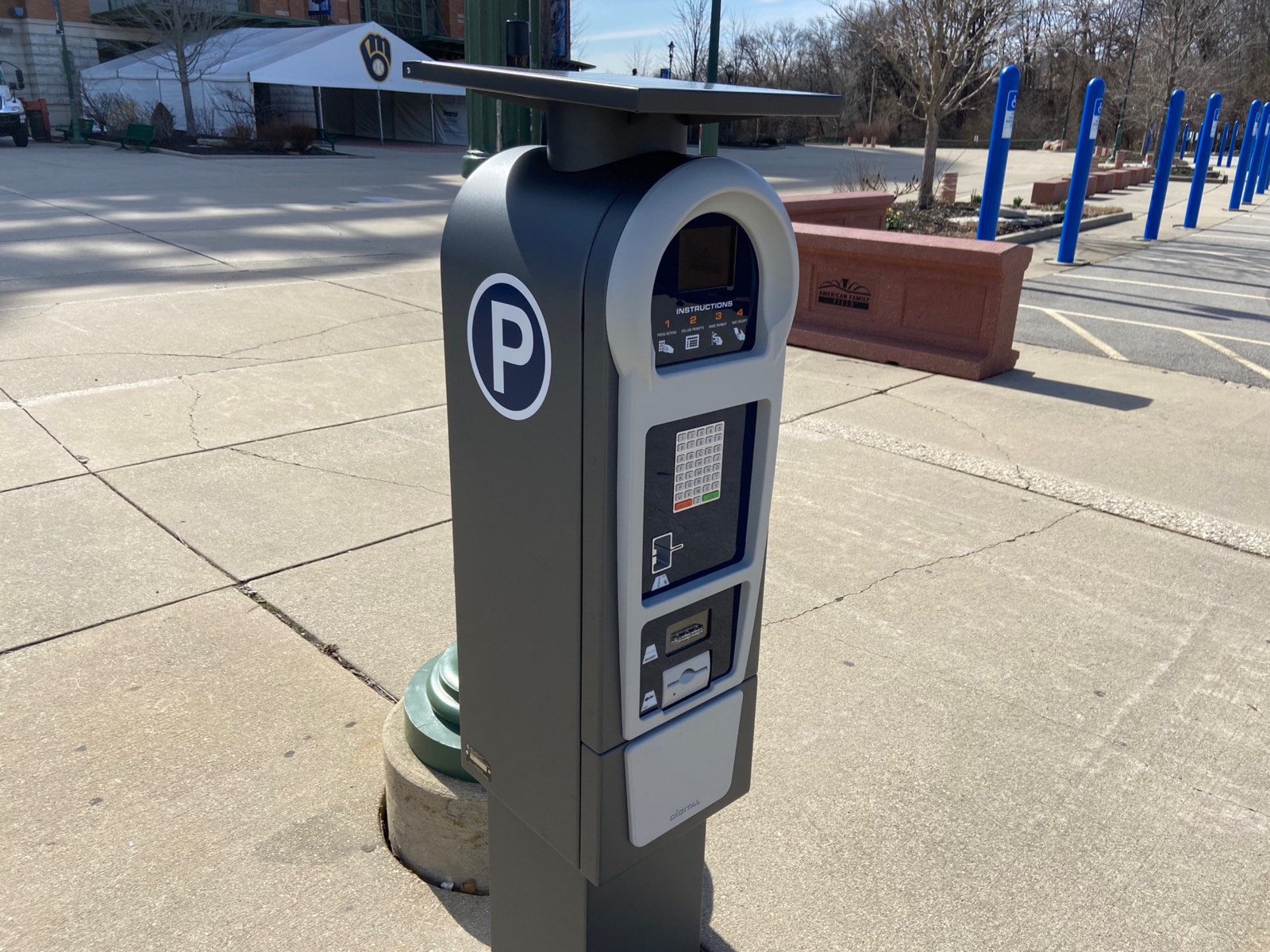 Parking kiosk at AmFam Field