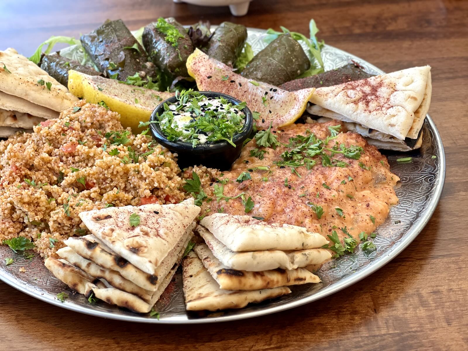 Platter of deliciousness from Mediterranean Cuisine