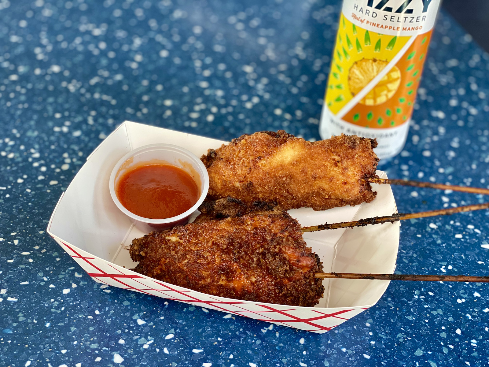 Cruller crusted chicken strips