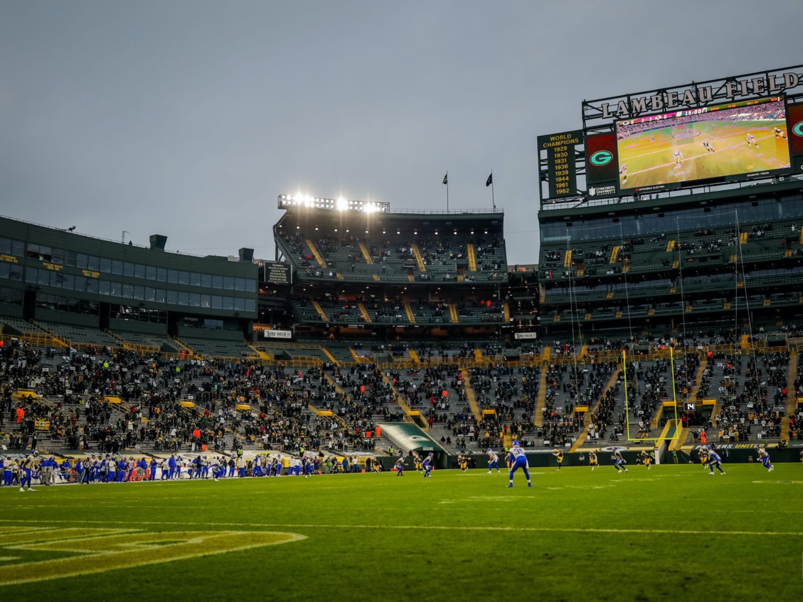 Lambeau Field with fans