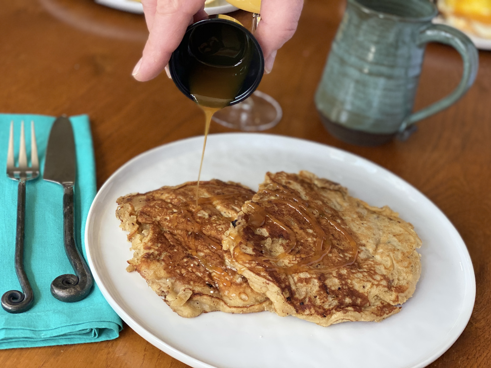 Sticky toffee pancakes