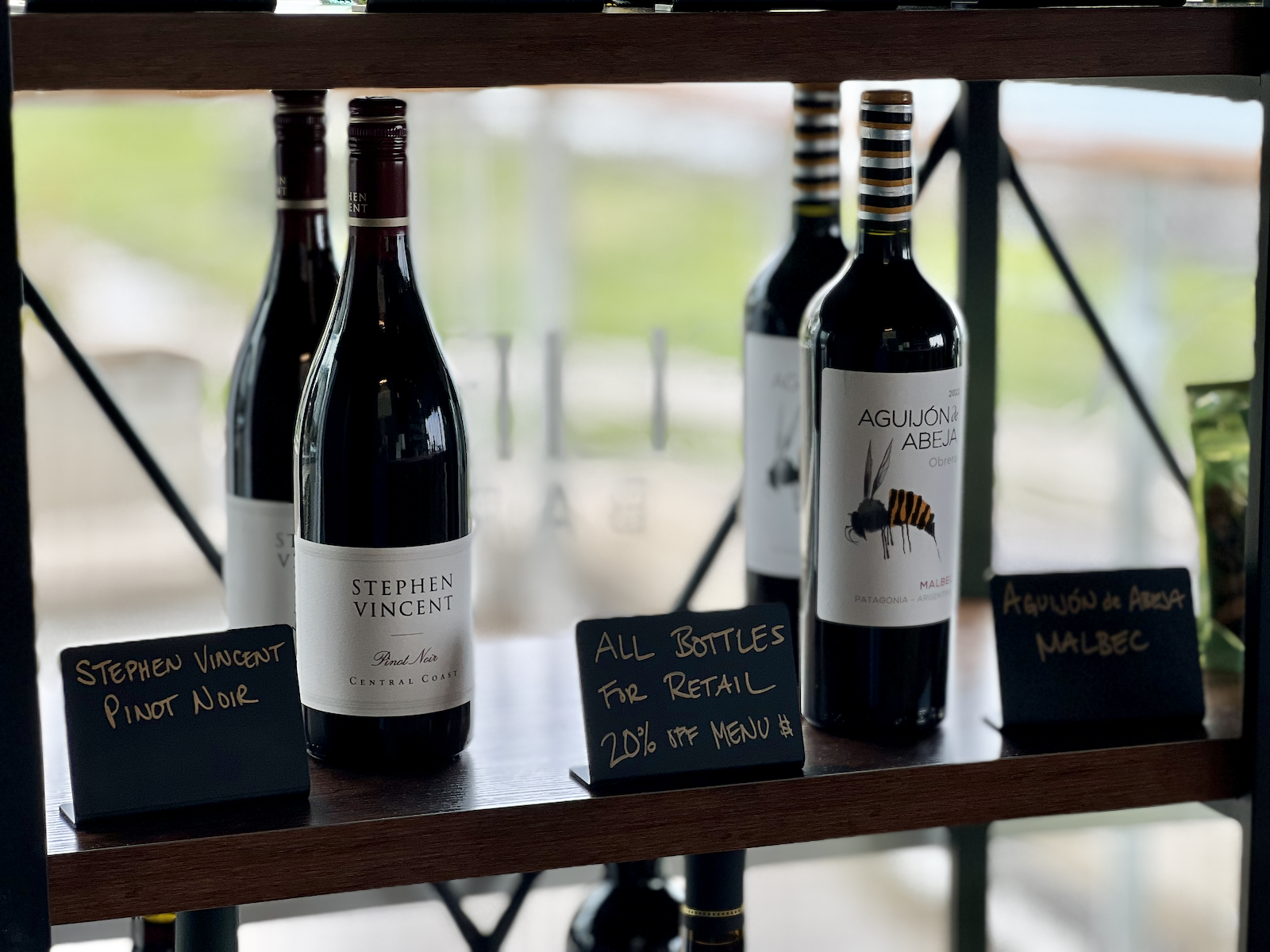 Bottles of wine for sale