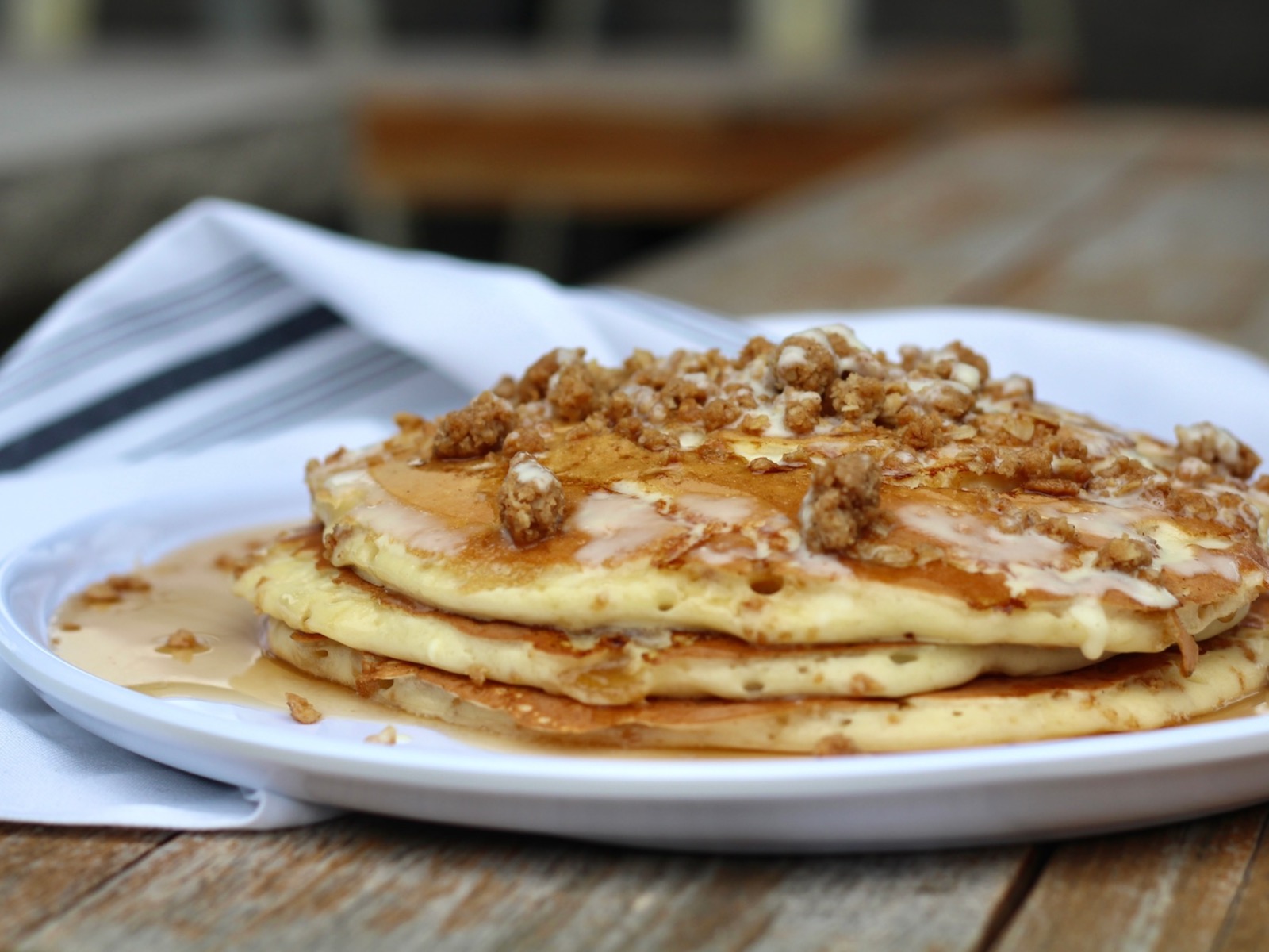 Butterscotch and streusel stack