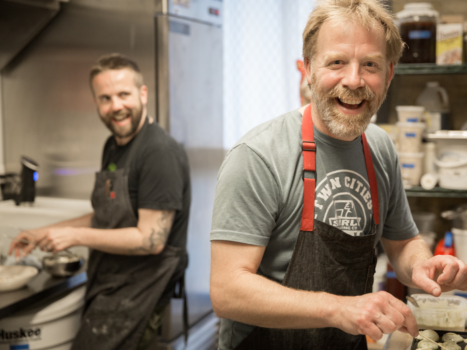 Dan Jacobs and Dan Van Rite in the kitchen (Galdones Photography)