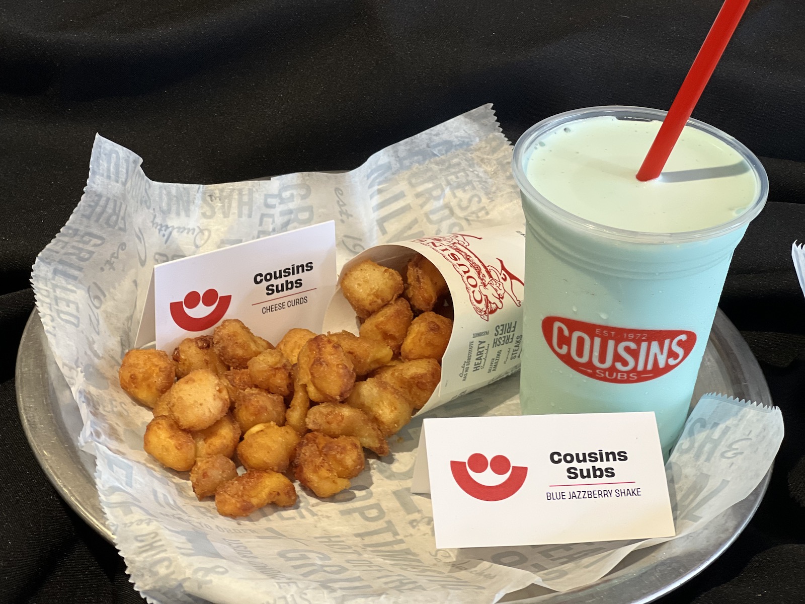 Cheese curds and a shake