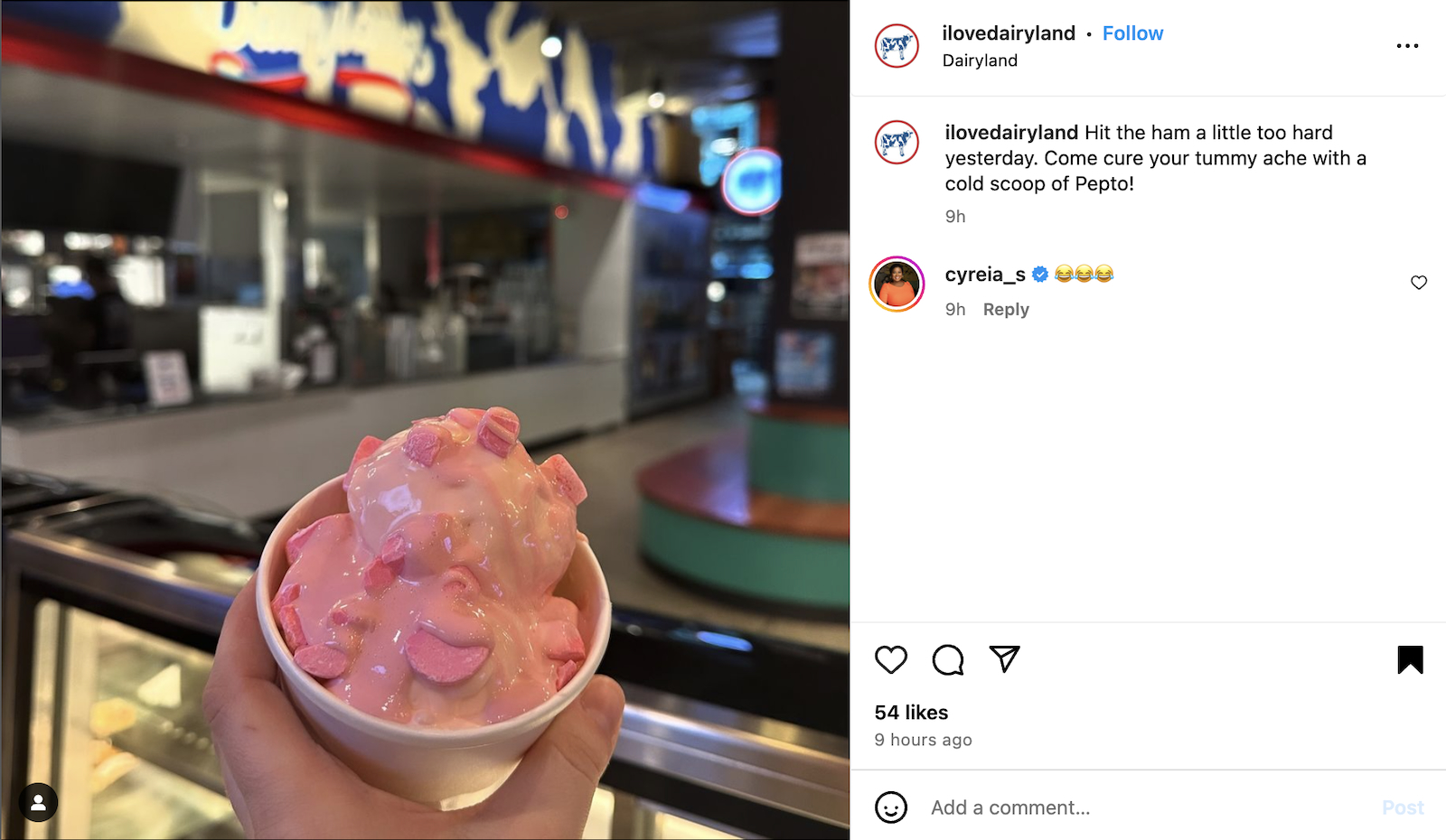 Pepto frozen custard at Dairyland