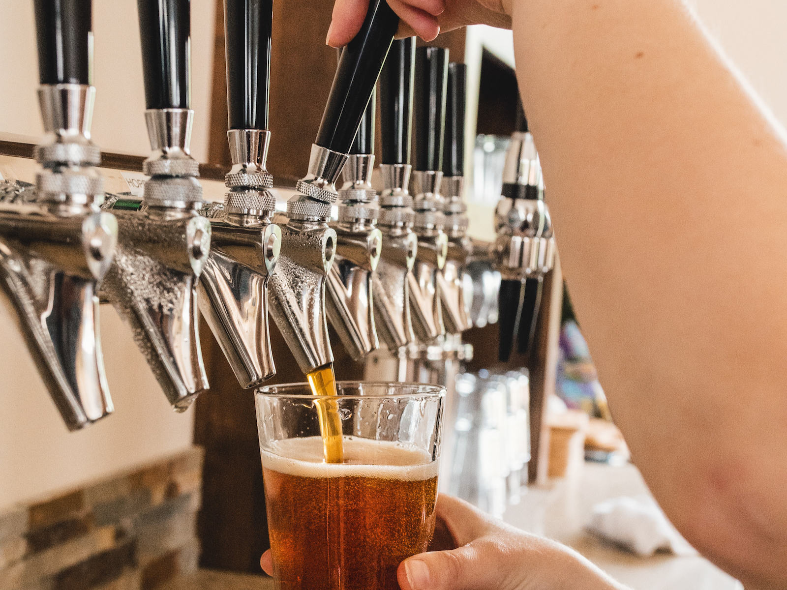 Beer being poured