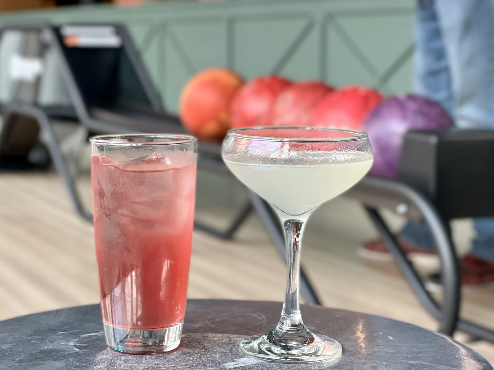 Cocktails in bowling lane