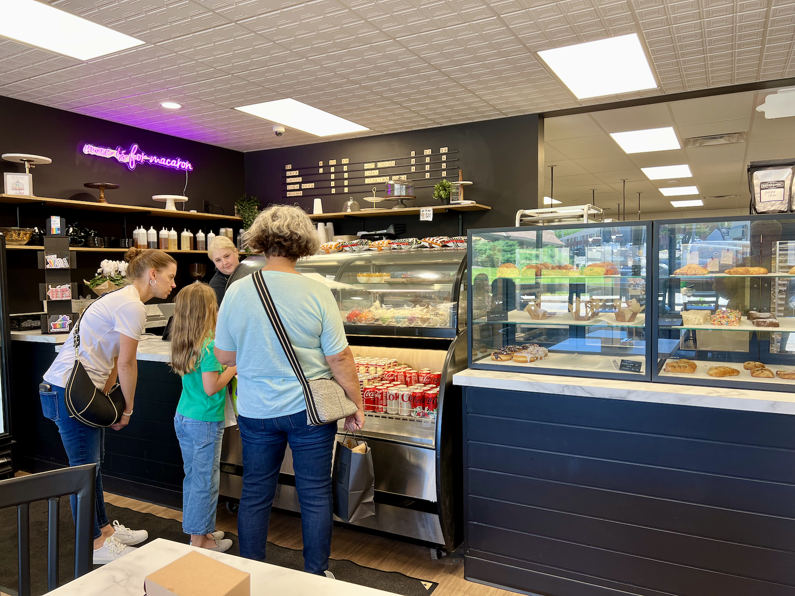 Customers purchasing bakery