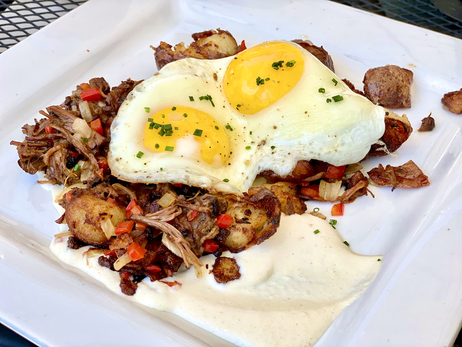 Short rib hash at Honeypie Cafe