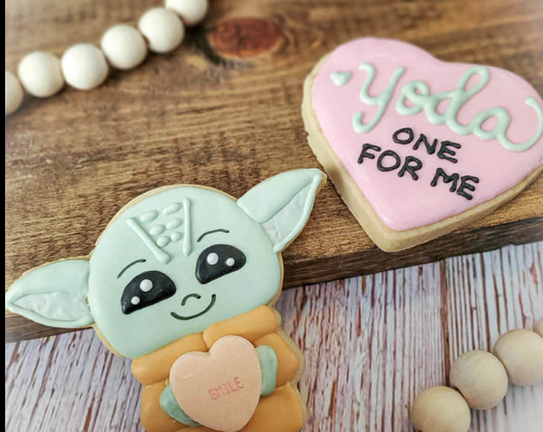 yoda valentines cookies