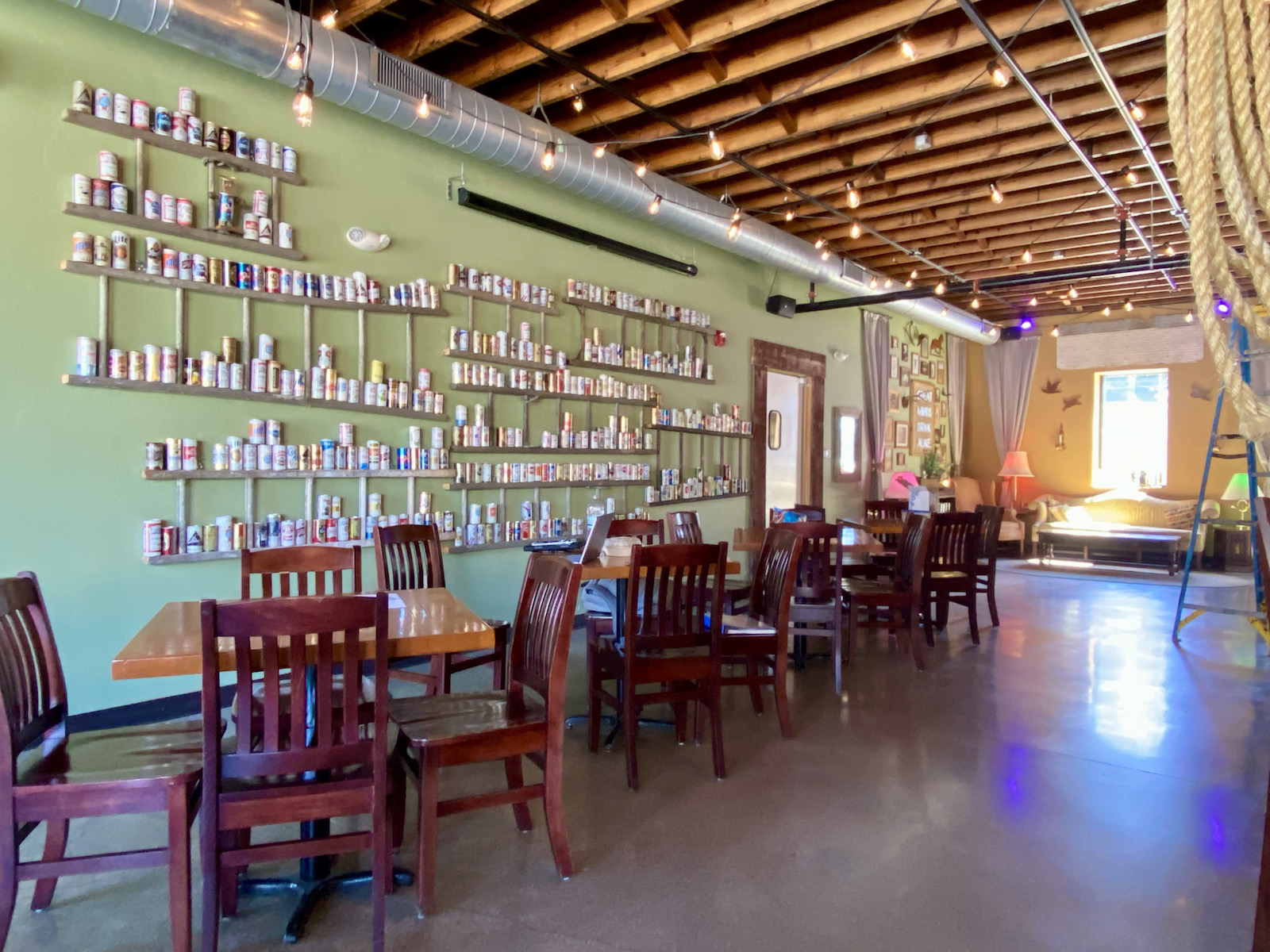 Beer wall in Crafty Cow dining room