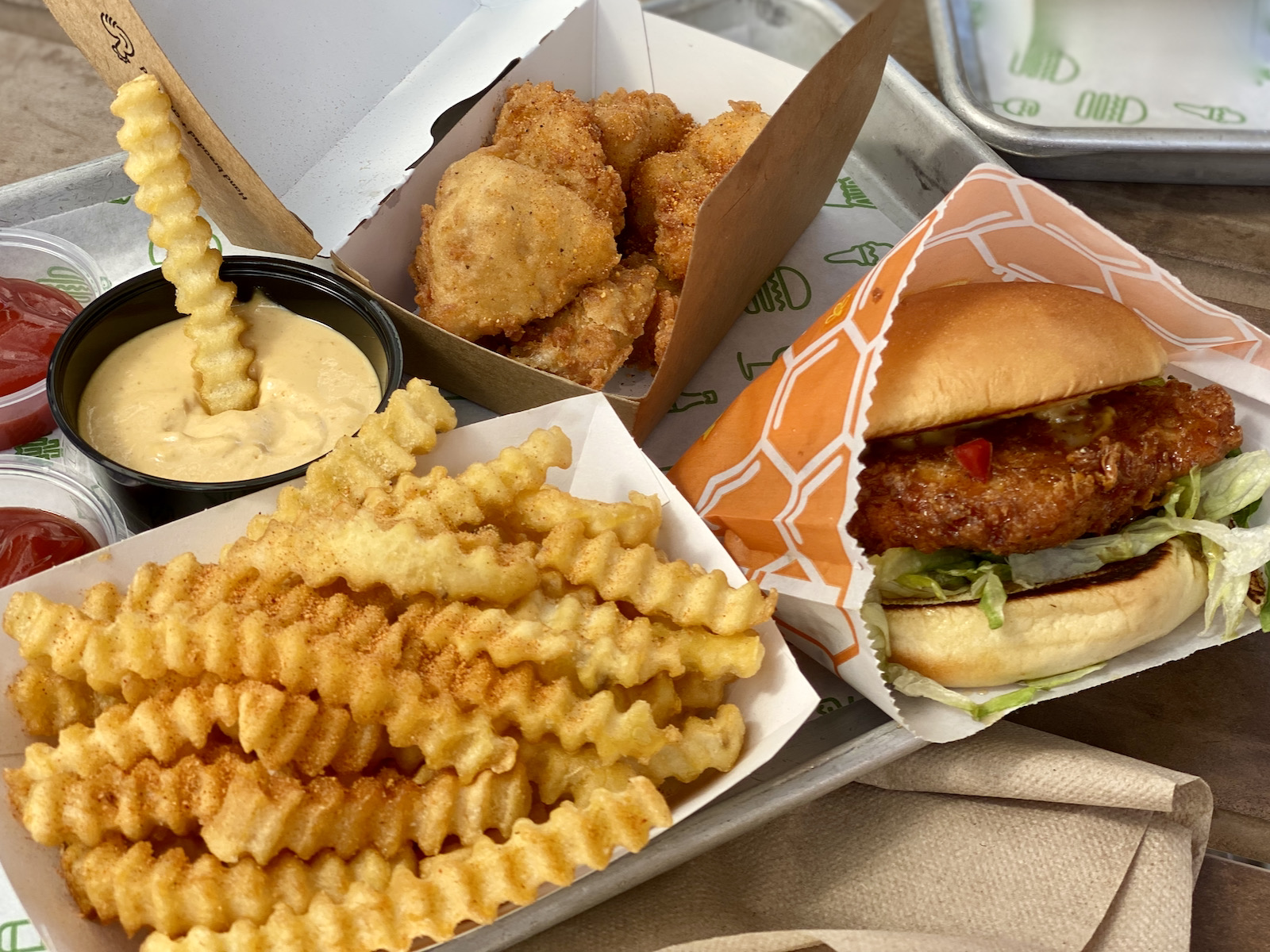 Hot Honey Chicken Bites, Hot Honey Fries, Hot Honey Chicken Sandwich at Shake Shack