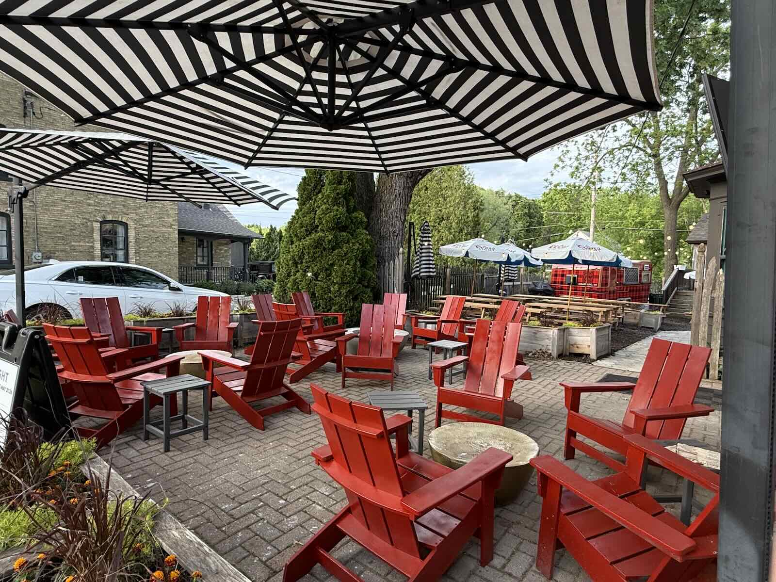 Adirondak chairs on patio