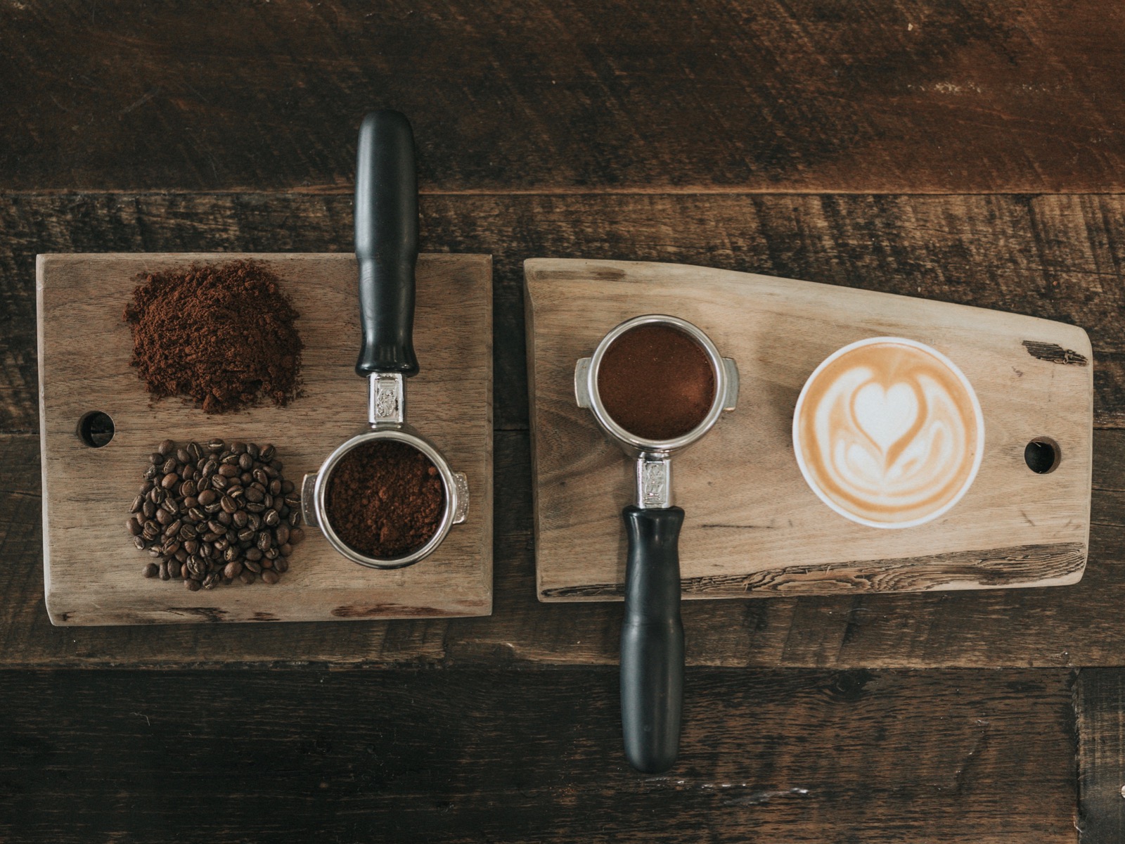 Coffee on wood