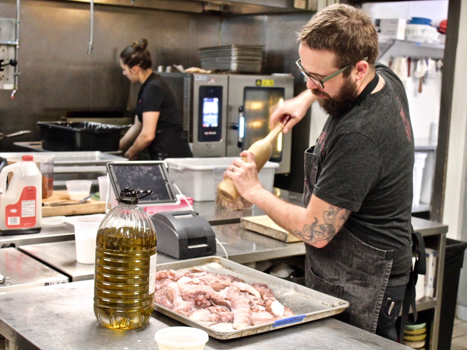 Chef Dan Jacobs in the kitchen