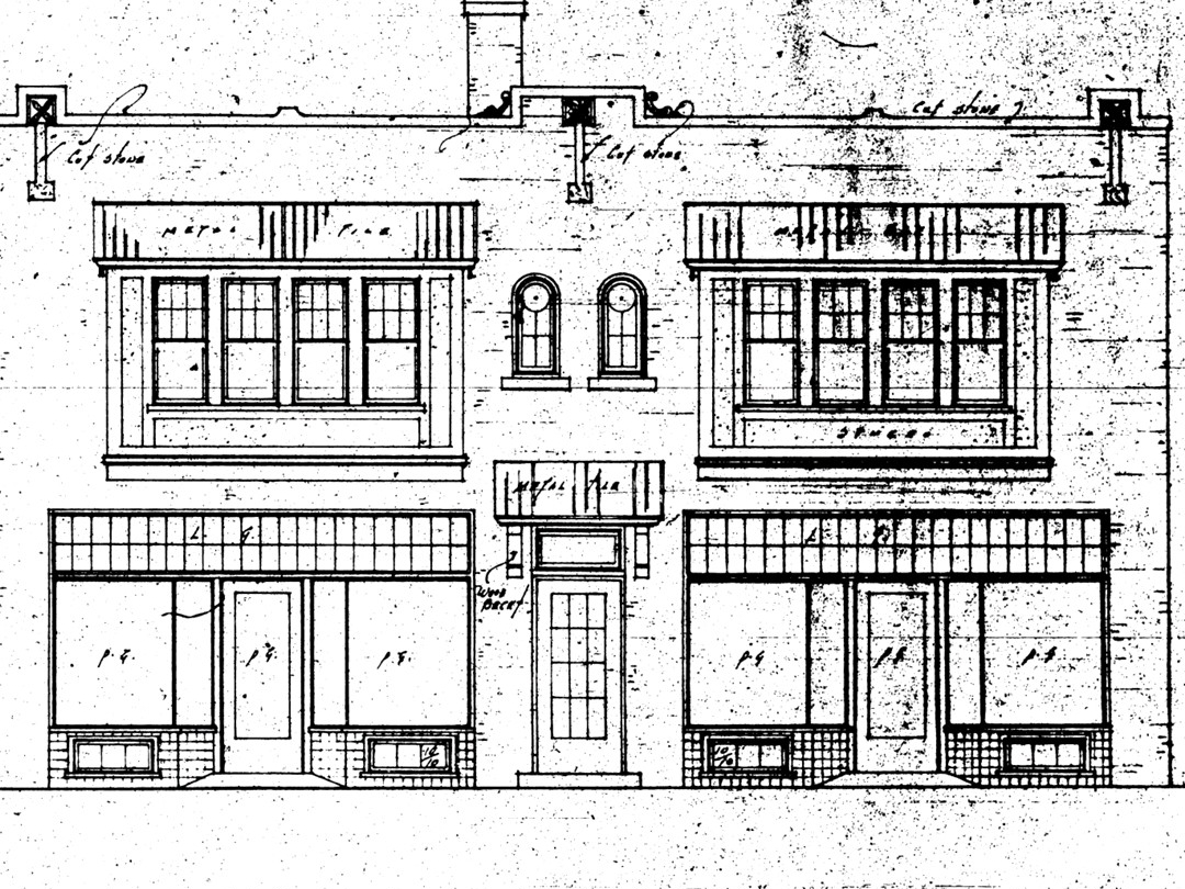 Drawing of the building's exterior