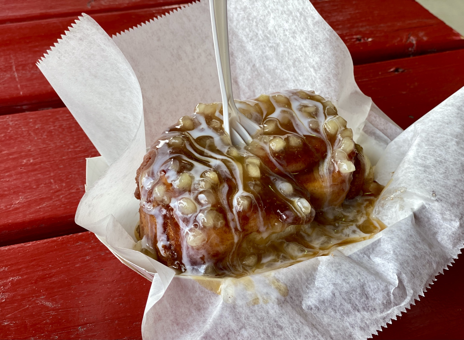 Caramel apple cinnamon roll