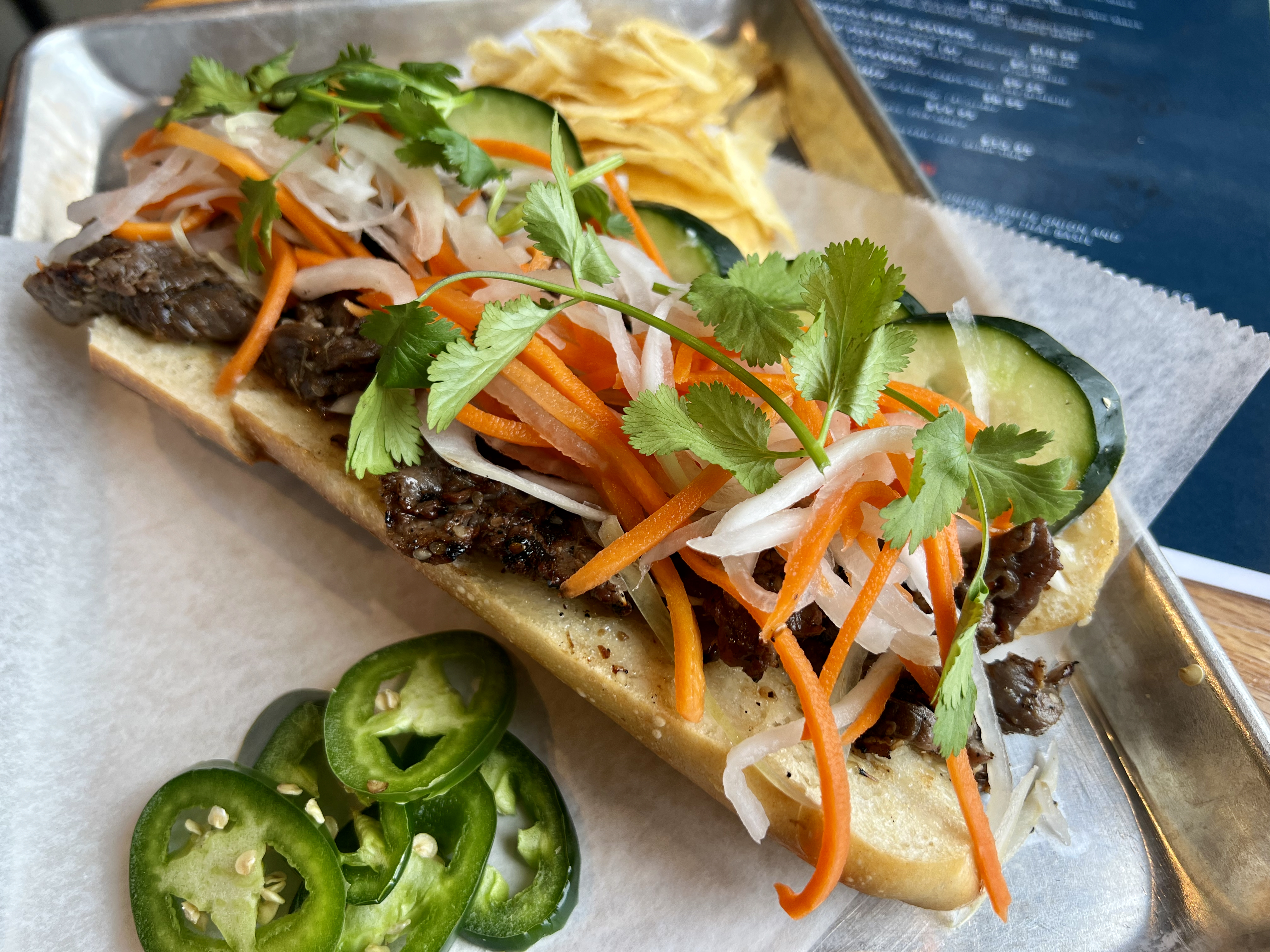 Lemongrass beef banh mi