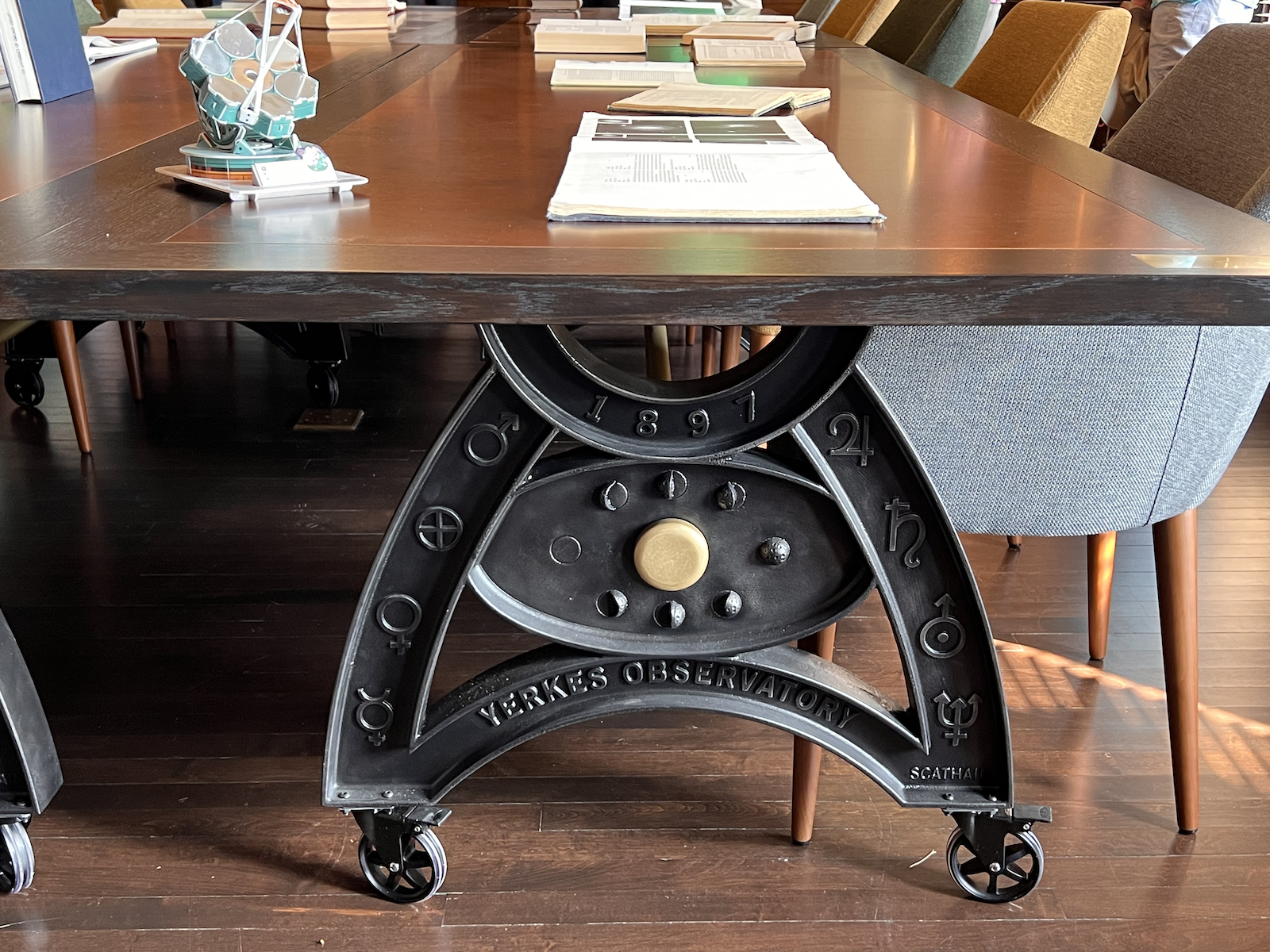 Table made by Milwaukee-based Scathain inside the Obervatory