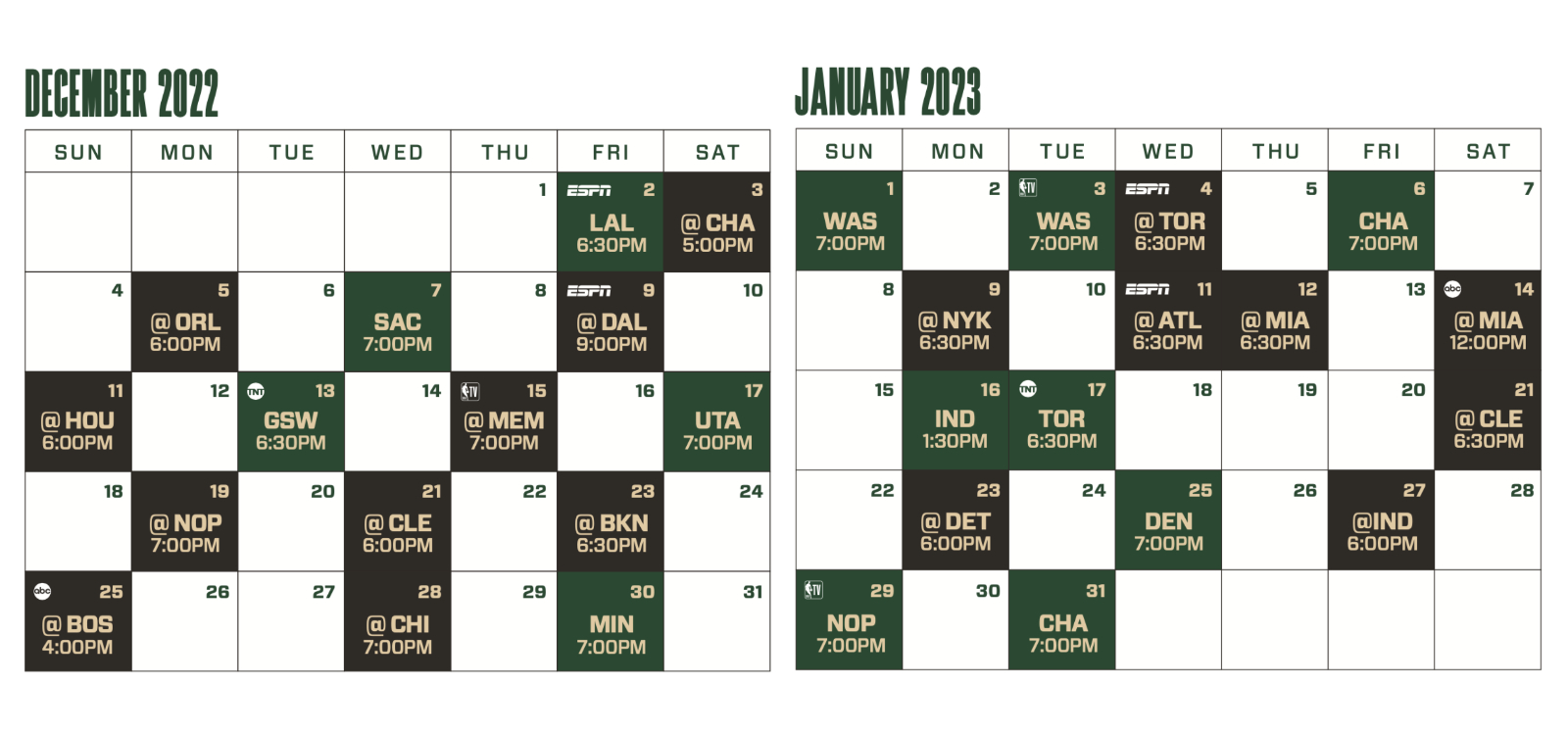 Here's the Milwaukee Bucks' 2022-23 regular season schedule