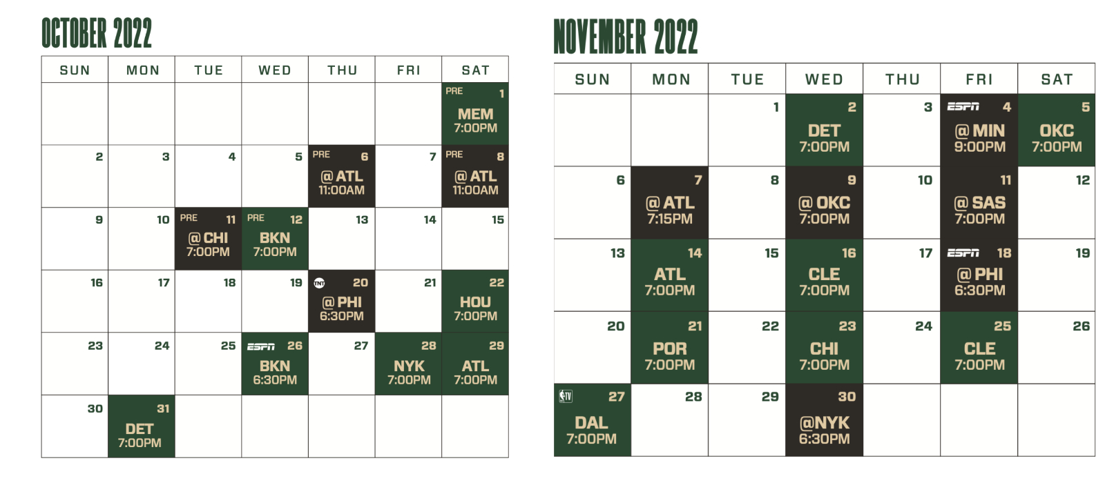 Milwaukee Bucks Schedule Printable