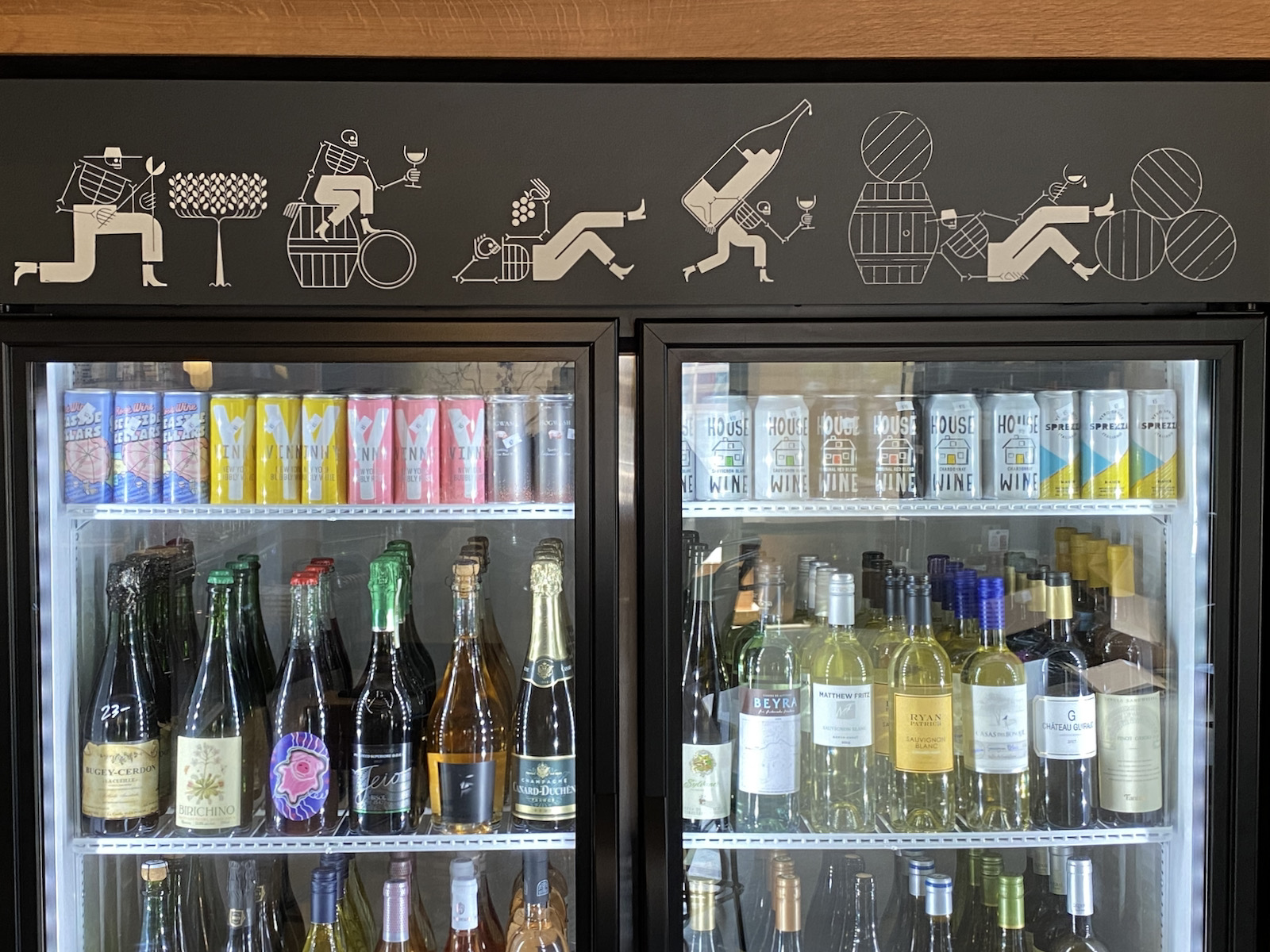 Skeleton brand elements on a wine cooler