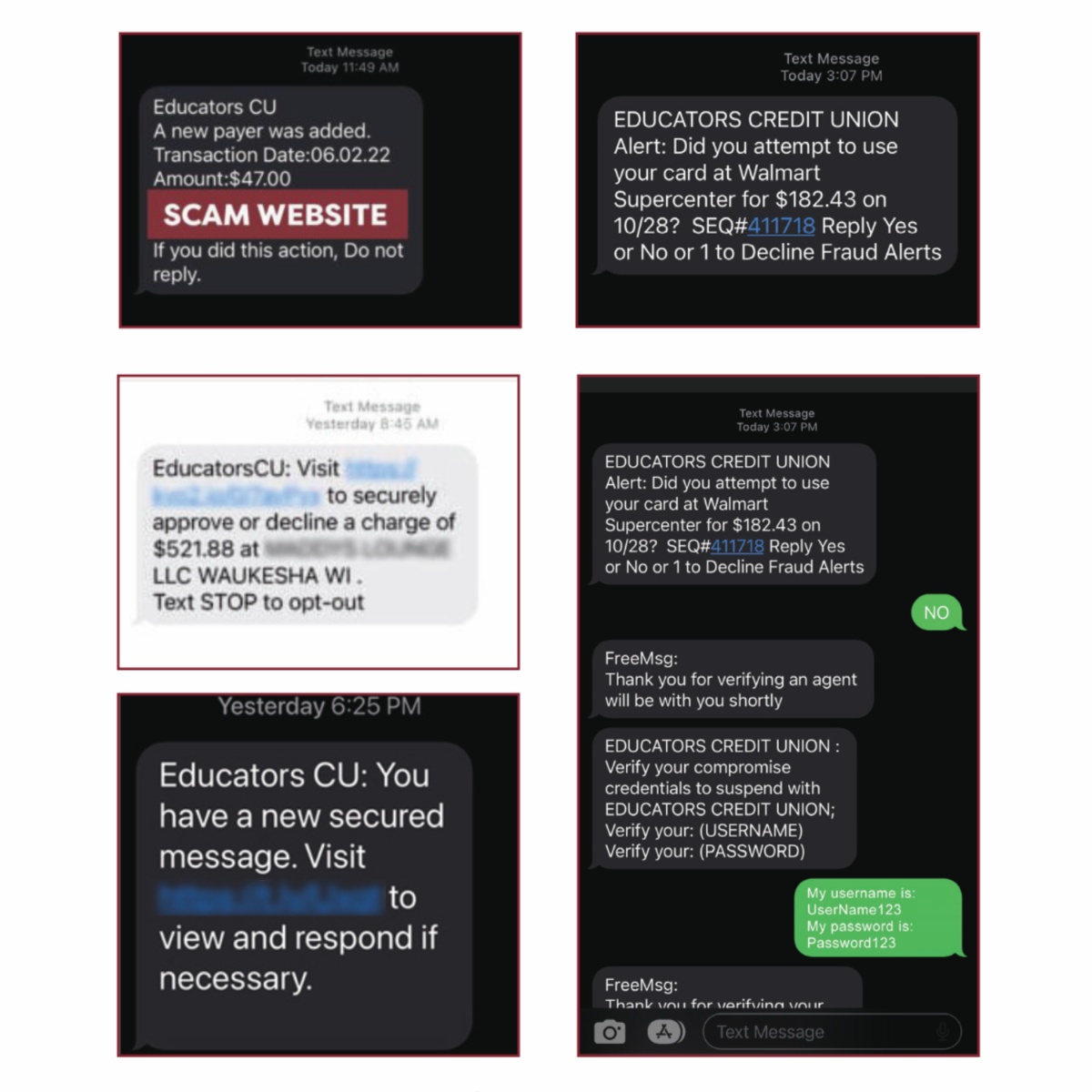 Scam texts